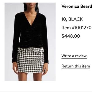 Veronica Beard Pelona Ruched Top - Size 10